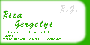 rita gergelyi business card